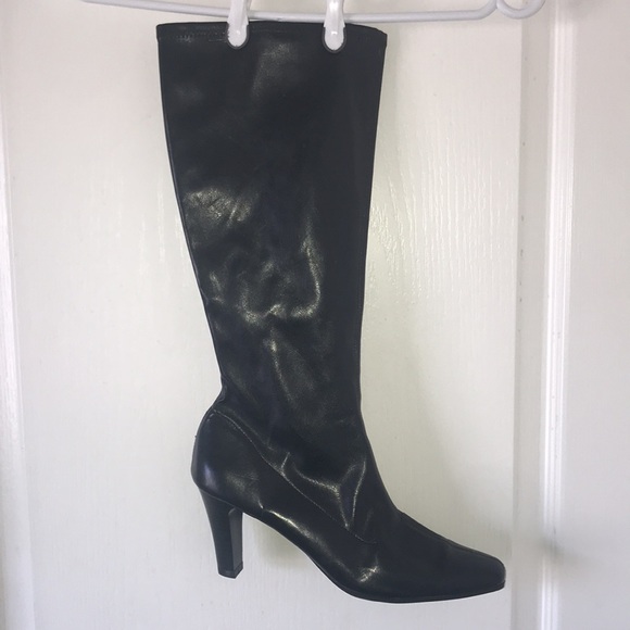 🥾 Jessica Black Heel Knee High Boots BF18 - Picture 1 of 3